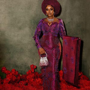 Several African Bride Aso Oke Dresses  | African Event Guest | Wrapper & Blouse | African Wedding Dress | African Women Dress | Yoruba Bride