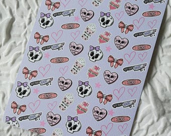 Sticker -Purple Skulls - Kindle Insert