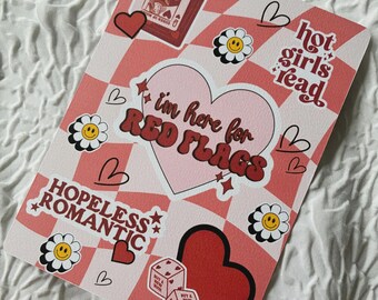 Sticker - Here for the Red Flags - Kindle Insert