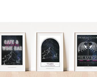 ACOTAR - A4 Print - Navy & Pink