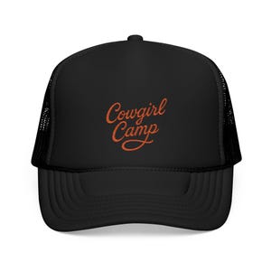 Embroidered Foam Trucker Hat, Cowgirl Camp Western Hat, Rodeo Cap, Country Music Festival, Bull Riding Gear