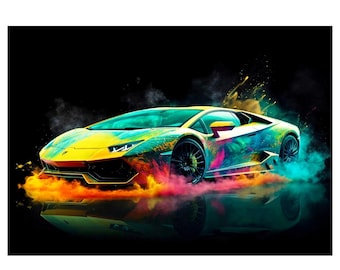 Lamborghini Super Car Print Poster Wall Art pick size A4/A3/A2/90x60cm