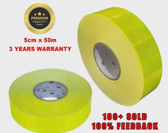3M Reflective Tape Hi Vis Fluorescent yellow 4083 Class 1 5cm x 50m Safety Tape