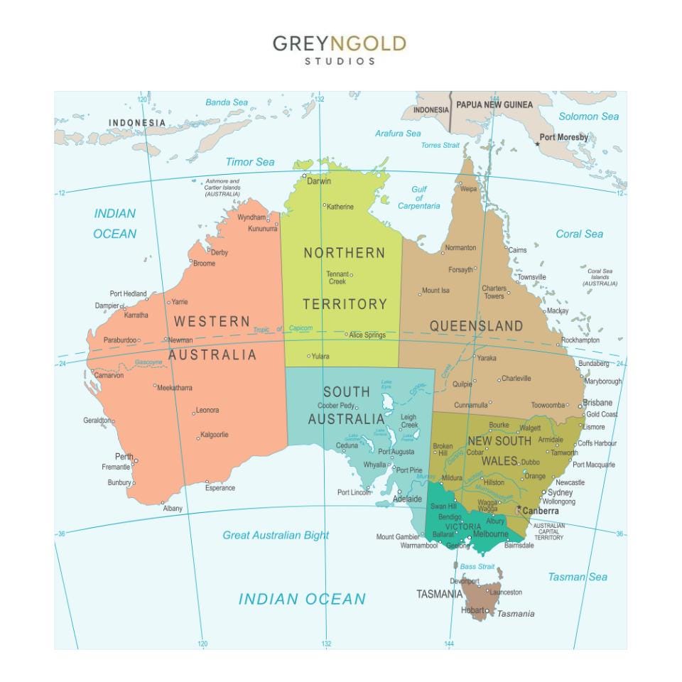 Erstaunlich Australien Karte Stdte Fotosnull
