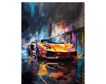 Lamborghini  Super Car High Quality Print Poster Wall Art pick size A4/A3/A2/90x60cm