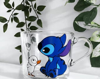 Lilo and stitch with duckling mug