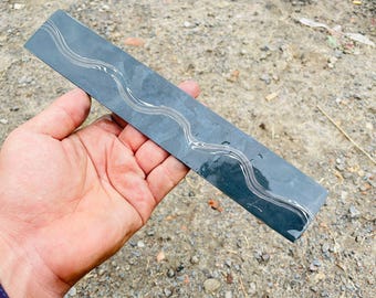 Hand Forged Snake San Mai Copper Carbon Steel Billet Bar, Damascus Knife Making Supply, Pattern Welded Blade Stock, 1095 & 15N20