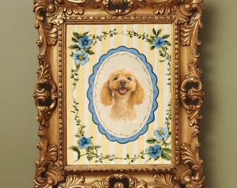 写真から作成するカスタムペット肖像画、水彩画風犬の肖像画デジタルダウンロード、ペット愛好家へのパーソナライズされたペットメモリアルギフト