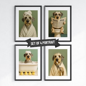Custom Pet Portrait Bath, Funny Bathroom Decor, Dog Mom Memorial Gift, Digital Download
