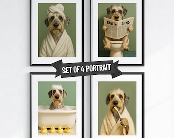 Custom Pet Portrait Bath, Funny Bathroom Decor, Dog Mom Memorial Gift, Digital Download