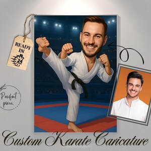 Karate Gift, Martial Artist Caricature Gift, Funny Karate Cartoon Gift, Karate Coach Custom Cartoon, Dojo Portrait, Kung Fu Cartoon Portrait