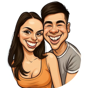 Custom Ugly Portrait, Custom Photo Caricature, Humorous Cartoon Portrait, Funny Couple Portrait, Digital Caricature Gift, Personalized Gift