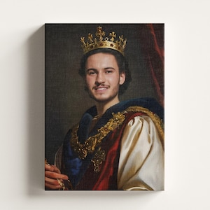Ritratto regale personalizzato, ritratto reale da foto, ritratto regale personalizzato, ritratto reale storico, regalo ritratto per lui, regalo di compleanno