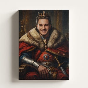 Custom Renaissance Royal King Portrait: Hand-Drawn Digital Art (Digital Download)