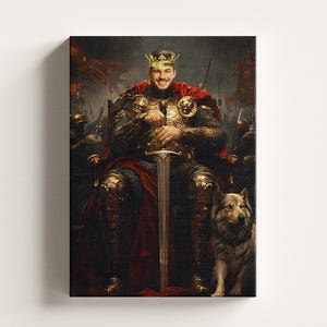 Custom Renaissance King Portrait: Hand-Drawn Royal Art (Digital Download, JPG & PDF)
