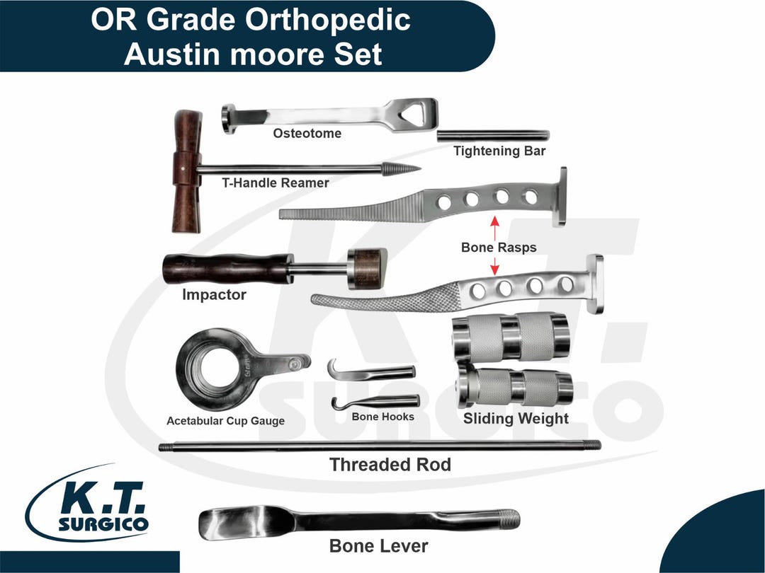 OR Grade Orthopedic Austin Moore Tool Set – 14 Piece Stainless Steel ...