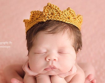 Gender Neutral Newborn Photo Prop, Baby Boy Girl Prince Crown, Photo Outfit, First Birthday Crown, First Birthday Hat, Cake Smash Outfit