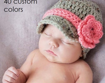 Baby Girl Hat, Newborn Girl, Newborn Baby, Girl Clothes, Baby Girl Layette, Coming Home Outfit, Infant Girl, Crochet Hats, Newsboy Hat