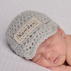 Newborn Personalized Name Hat Monogrammed Baby Clothes Custom Baby Boy Hat Infant Boy Crochet Hat Baby Name Hat Baby Boy Gifts image 1