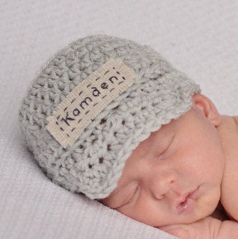 Newborn Personalized Name Hat Monogrammed Baby Clothes Custom Baby Boy Hat Infant Boy Crochet Hat Baby Name Hat Baby Boy Gifts image 1