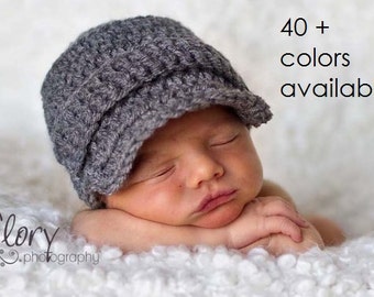 Newsboy Hat, Baby Boy Hat, Newborn Hat, Baby Hat, Infant Hat, Crochet Hat, Photo Props, Baby Boy, Coming Home Outfit, Newborn Boy, Baby Gift