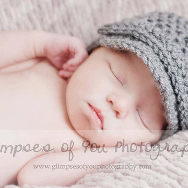 Crochet Newborn Boy Hat - Coming Home Hat- Infant Photo Outfit - Baby Shower Gift- Winter Hat- Clothing Layette, Newsboy Hat -Photo Prop