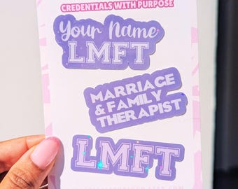 Custom Therapist Sticker Set | Personalized Counselor Sticker | Social Worker Gift | LPC LCSW LMFT Sticker | Therapist Graduation Gift