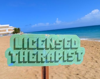 Licensed Therapist Glitter Stickers 2-Pack | Waterproof Holographic Vinyl Decal | Therapy Office Decor | Therapist Gift