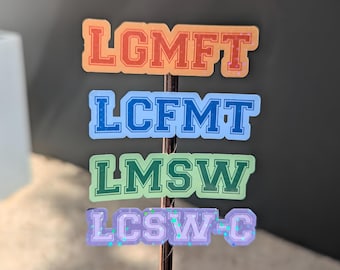 Mental Health License Sticker 2-Pack| Therapist Gifts | LCPC, LCSW, LMFT, lpc, lmsw Decal | Clinical License Sticker | Custom Personalized