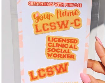 Custom Therapist Sticker Set | Personalized Counselor Sticker | Social Worker Gift | LPC LCSW LMFT Sticker | Therapist Graduation Gift