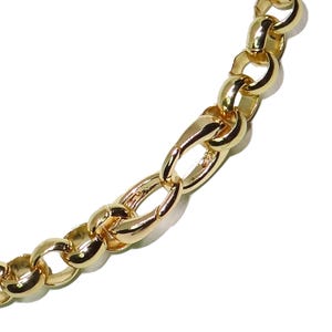 Chunky Bright Gold 7mm Rolo Chain Necklace: Statement Jewelry