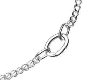 Bright Silver Foxtail Chain Necklace with Triggerless Lobster Clasp - for Him or for Her
