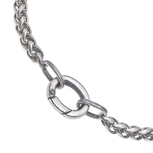 Chunky Antique Silver Wheat Chain Necklace - Unisex Design