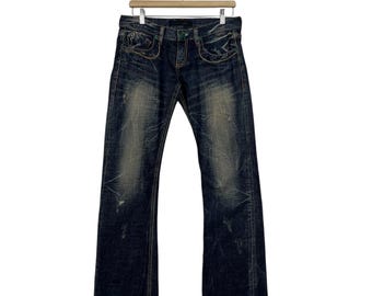 Lolita Jeans Size 25 Fits W29xl31 Japanese Low Rise Bootcut Denim