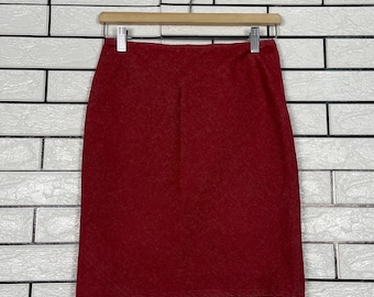 Vintage 1998 Helmut Lang Red Avant Garde Mini Skirt W26