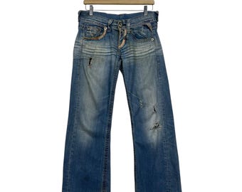 Vintage Replay Distressed Workwear Flare Denim Jeans W31