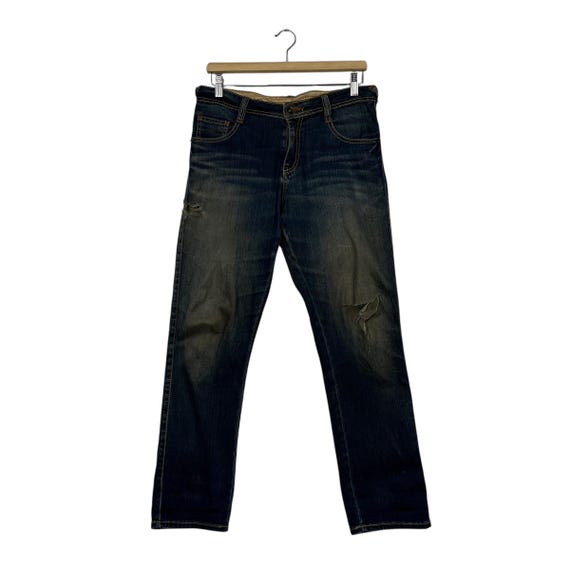 Vintage Daily Topics Distressed Buckle Denim Vintage Daily Topics Distressed Buckle Denim Jeans W31