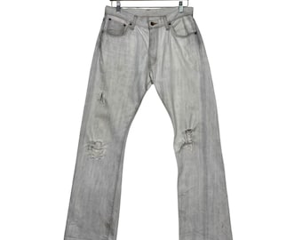 Vintage Edwin Distressed Selvedge Denim Vintage Edwin Distressed Selvedge Denim Jeans Vintage Edwin Distressed Redline Denim Jeans W32