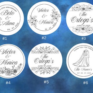 Personalized Edible Wedding Drink Toppers, Custom Edible Wafer Paper Cocktail Drink Toppers, Bridal Shower, Wedding Anniversary