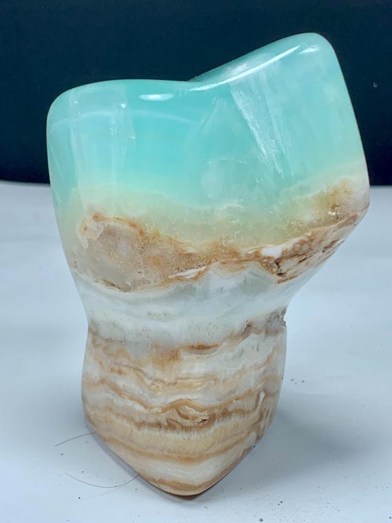 486 Gram AAA Caribbean Calcite Freeform – Aqua Crystal Specimen.