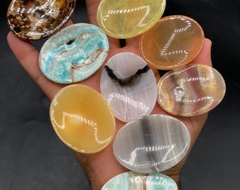 Crystal Worry Stones - HUGE Assortment Choose Your Gemstone (Smooth Polished Palm Stones) From Rare Location Pakistan and Afghanistan Stones