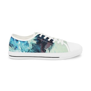 Anime Sneakers Sasuke Shoes Blue Energy Custom Like Hand-Painted Otaku Streetwear Shoes Cosplay Shoes for Men & Women Unique Anime Gift