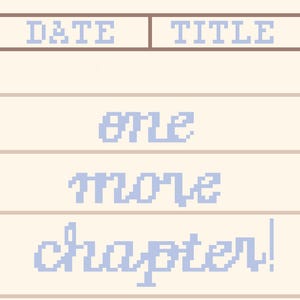 Library Card - One More Chapter! Kindle Paperweight Case Needlepoint Stitch Guide - Digital Download