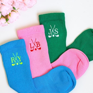 Personalized Golf Socks: Embroidered Initial Cotton Blend, Golf Gift