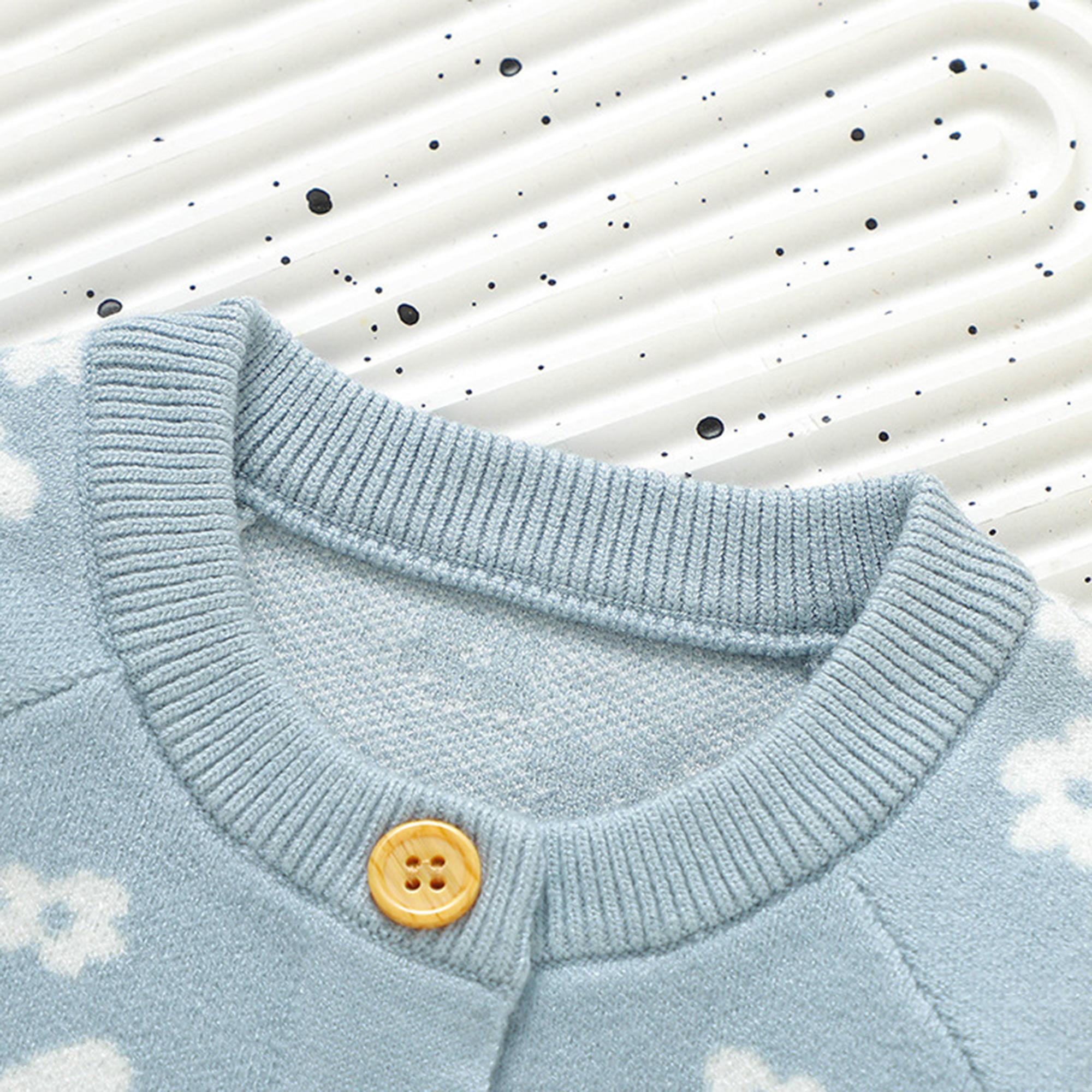 Ruffle Baby Sweater Outfit Set, Knit Infant Flower Clothes With Pants ...