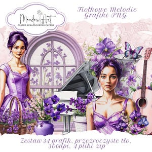 34 Violet Melodies PNG-Grafiken auf transparentem Hintergrund
