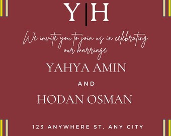 Bundle Maroon & Gold Nikkah Hochzeitseinladung Bundle