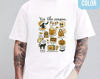 Vintage Halloween Comfort Colors Shirt - Tis The Season Pumpkin Graphic Tee - Retro Witch Shirt for Halloween Gift - Halloween Sweatshirt
