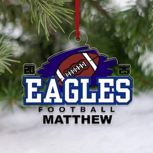 Custom Name Football Team Acrylic Ornament Ornament – Personalized Christmas Tree Decoration For Christian