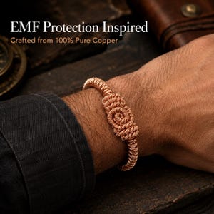 100 % ren koppar Tensor Cuff-armband present till pappa, handgjort 432 MHz 538 MHz frekvensarmband, EMF-skydd inspirerade jordningssmycken